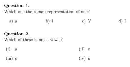 Latex Itemize